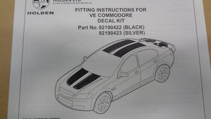 Holden VE Commodore Genuine Body Stripe Decal Silver Full Kit New Part