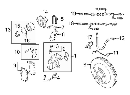 VW Touareg Genuine Rear Brake Pad Wear Sensors New Part