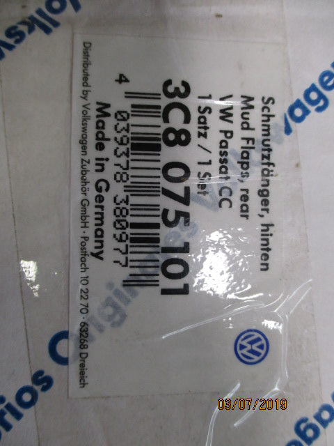Vw Passat CC Genuine Rear Mud Flap set New Part