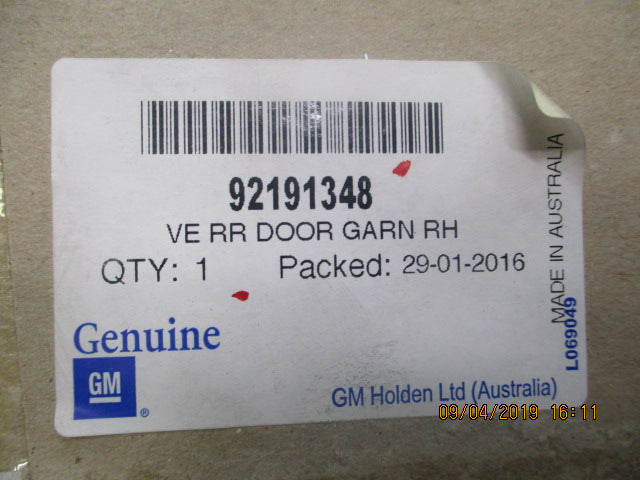 Holden VE Commodore Sedan Genuine Right Hand Rear Window Frame Garnish New Part
