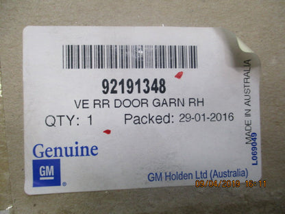 Holden VE Commodore Sedan Genuine Right Hand Rear Window Frame Garnish New Part