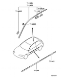 MITSUBISHI LANCER/COLT GENUINE REAR 1/4 BODY MOLDING NEW PART