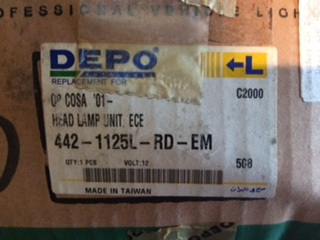 Depo Left Hand Head Light Suits Vauxhall Corsa C  New Part