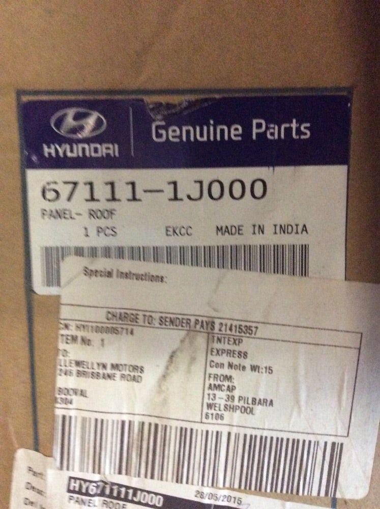 Hyundai I20 Genuine Roof Panel Assy New Part