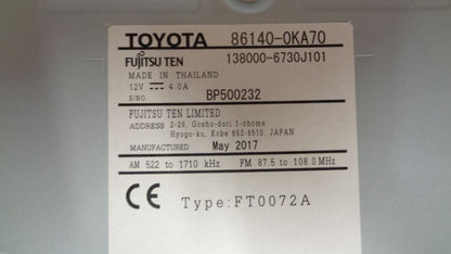 Toyota Fortuner Genuine Touch Screen Audio System New Part
