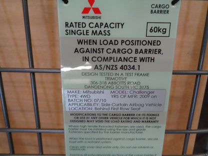 Mitsubishi Challenger Genuine Cargo Barrier New Part