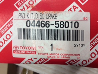 Toyota Tarago Genuine Rear Brake Pad Set New Part