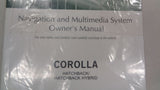 Toyota Corolla Genuine Navigation & Multimedia System Owners Manual New Part