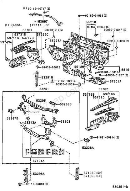 TOYOTA COROLLA GENUINE LOWER RADIATOR MOUNTING BRACKET NEW PART