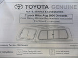 Toyota Hilux Genuine Front Sliding Canopy Glass New Part