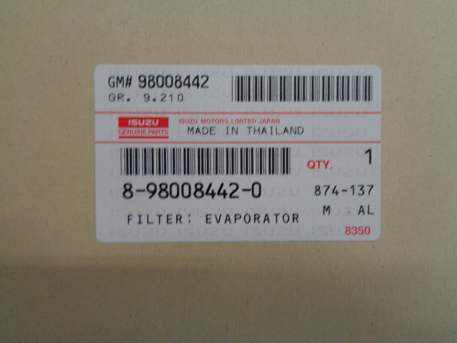 Isuzu D-Max Genuine Interior Pollen Cabin Air Filter New Part