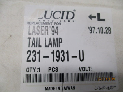 UCID Left Hand Rear Tail Light Suits Ford Laser KJ Sedan New Part