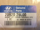 Hyundai Accent/Getz Genuine 1.4ltr upper headgasket kit new part