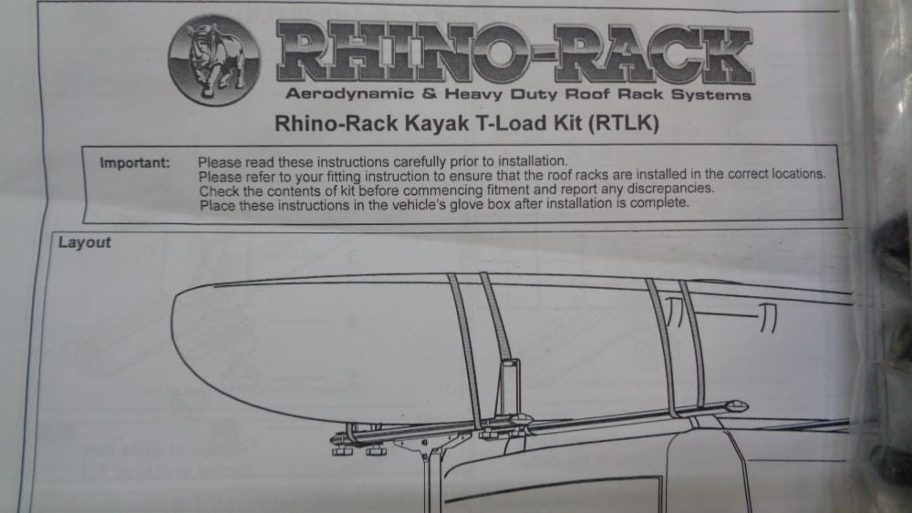 Rhino-Rack T-Load Kayak Kit New Part