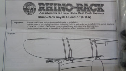 Rhino-Rack T-Load Kayak Kit New Part
