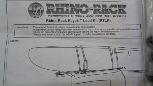Rhino-Rack T-Load Kayak Kit New Part