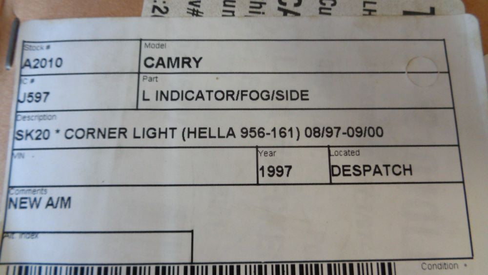 Depo Left hand front indicator Suits Toyota Camry New Part