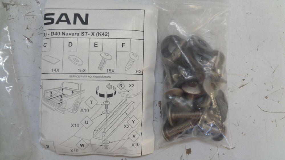 Nissan Navara D40 ST-X Genuine under rail tub liner fitting kit New Part