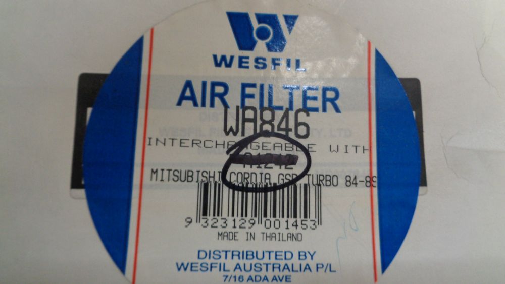 Wesfil Air Filter Suits Mitsubishi Cordia GSR New Part