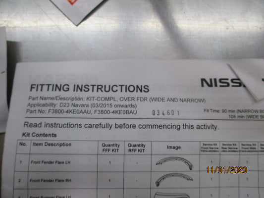 Nissan Navara D23 Genuine Rear Flare Kit New Part