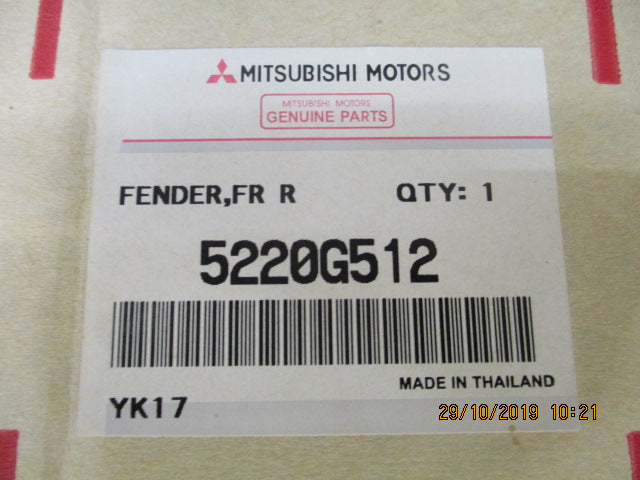 Mitsubishi Mirage Hatch Back Genuine Right Hand Front Guard New Part