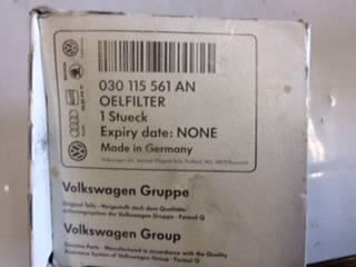VW/Audi/Skoda Genuine Oil Filter New Part