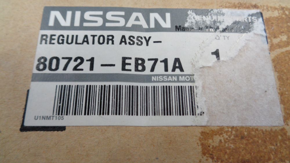 Nissan Navara D40 Dual Cab - Thai Build Genuine Lefthand Front Window Regulator Assy - New Part