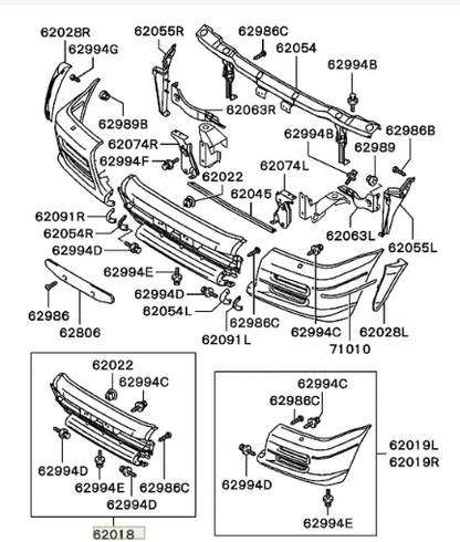 Mitsubishi Triton Front Bumper Center New Part