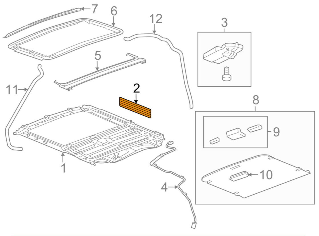 Holden Captiva Genuine Sunroof Rubber Side Cover New Part