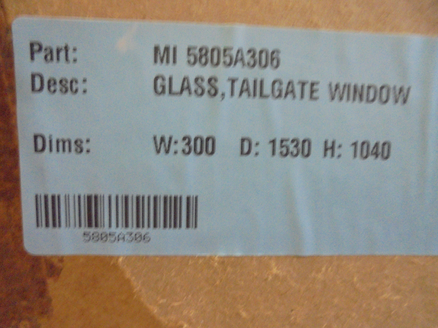 Mitsubishi Outlander Genuine Rear Tail Gate Glass New Part