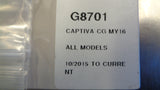 Sunland Das Mat Suits Holden CG Captiva New Part