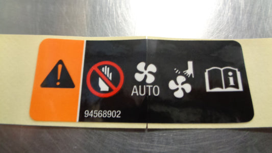Holden Trax Genuine Fan Warning Label New Part