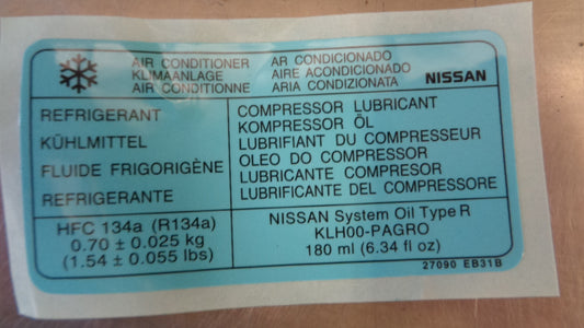 Nissan Navara D40M Genuine A/C Caution Sticker New Part