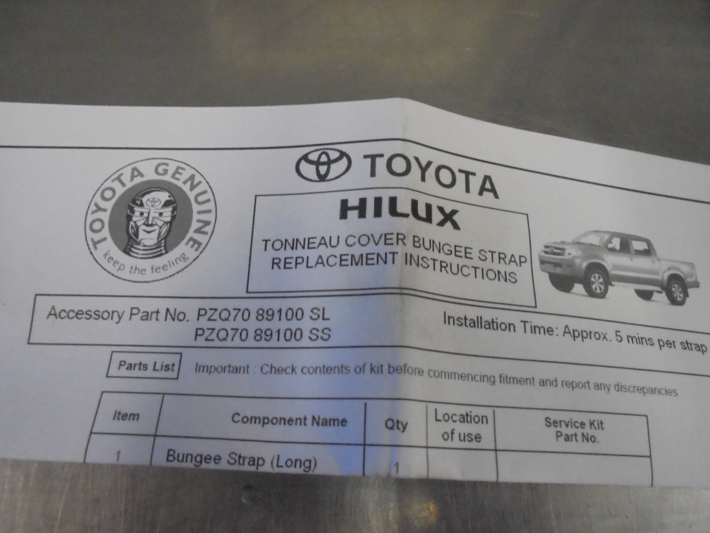 Toyota Hilux Genuine Long 10cm Bungee Strap Replacement New Part