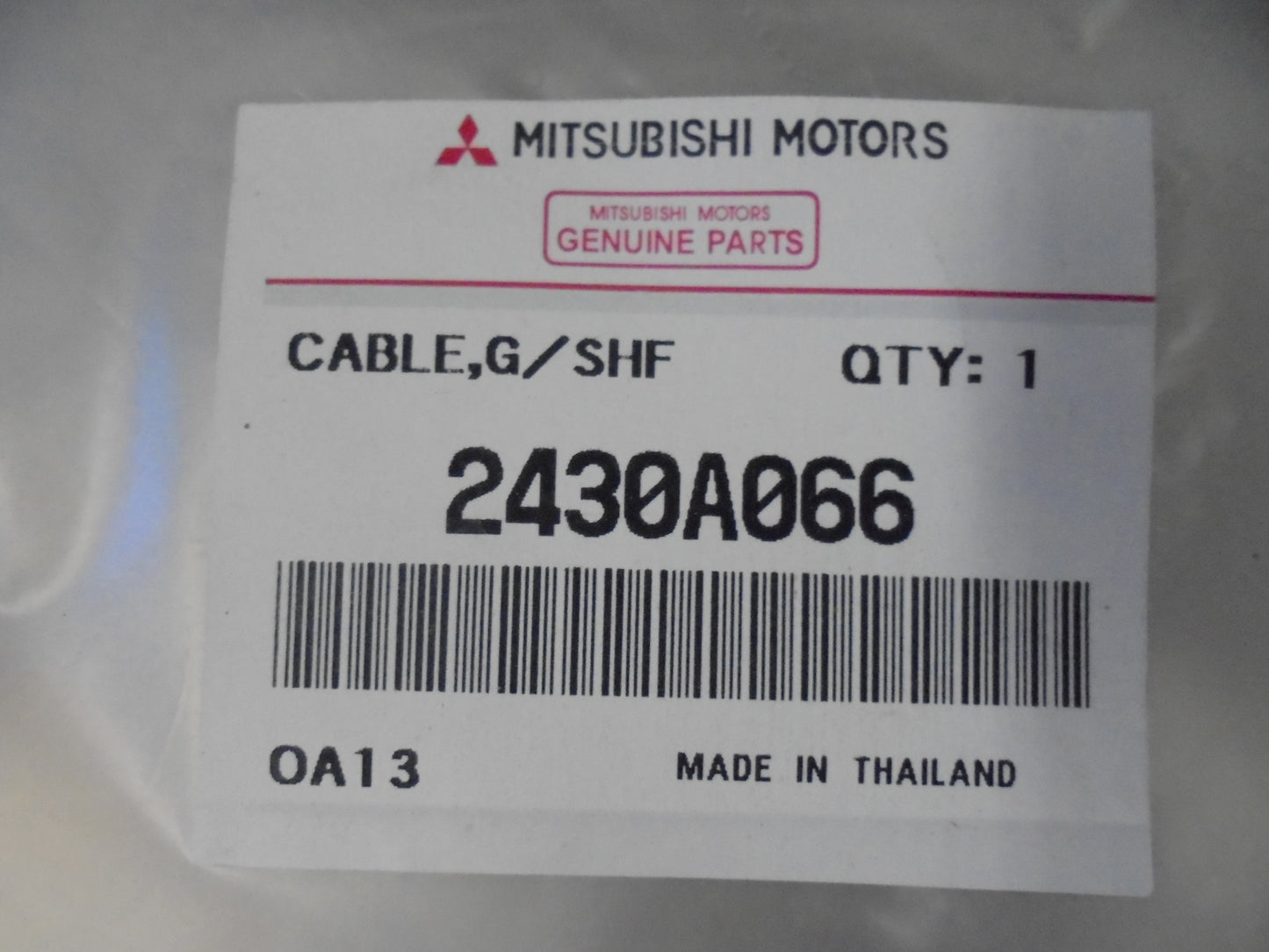 Mitsubishi ML Triton Dual Cab Genuine Automatic Transmission Floor Shift Linkage Cable New Part