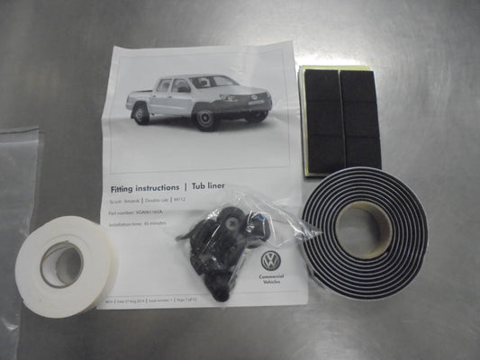 VW Amarok Genuine Tub Liner Dual Cab Fitting Kit New Part