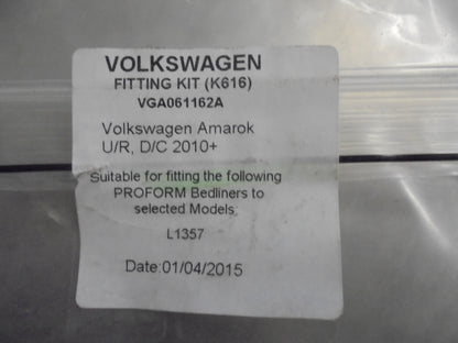 VW Amarok Genuine Tub Liner Dual Cab Fitting Kit New Part
