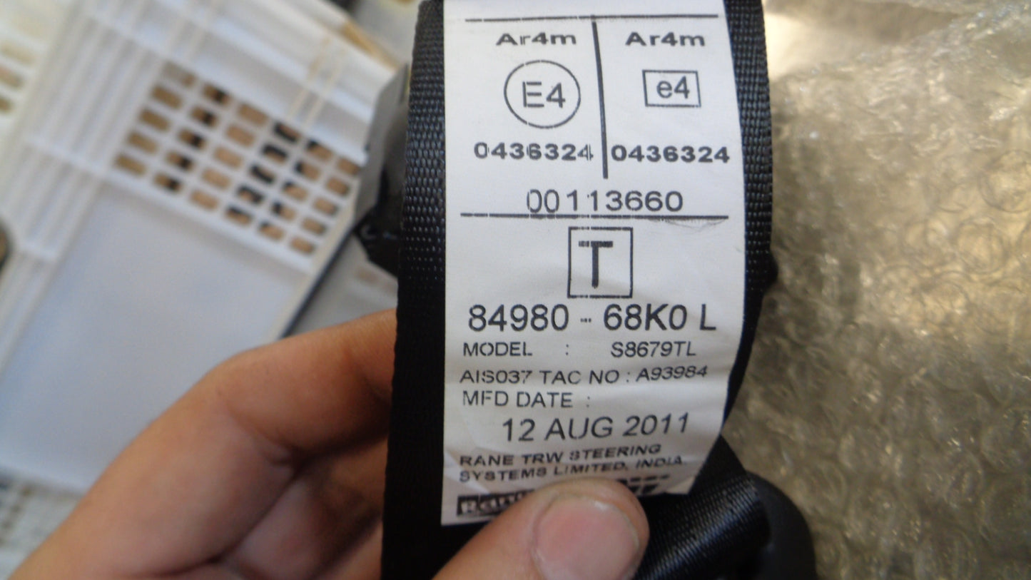 Suzuki Alto Genuine Left Hand Rear Seat Belt ASM New Part
