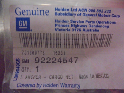 Holden VF SS Commodore-Caprice Genuine Anchor Cargo Net Fitting New Part