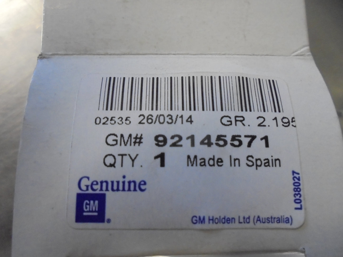 Holden VY-VZ Commodore Genuine Rear Parking Sensors Martini Grey New Part