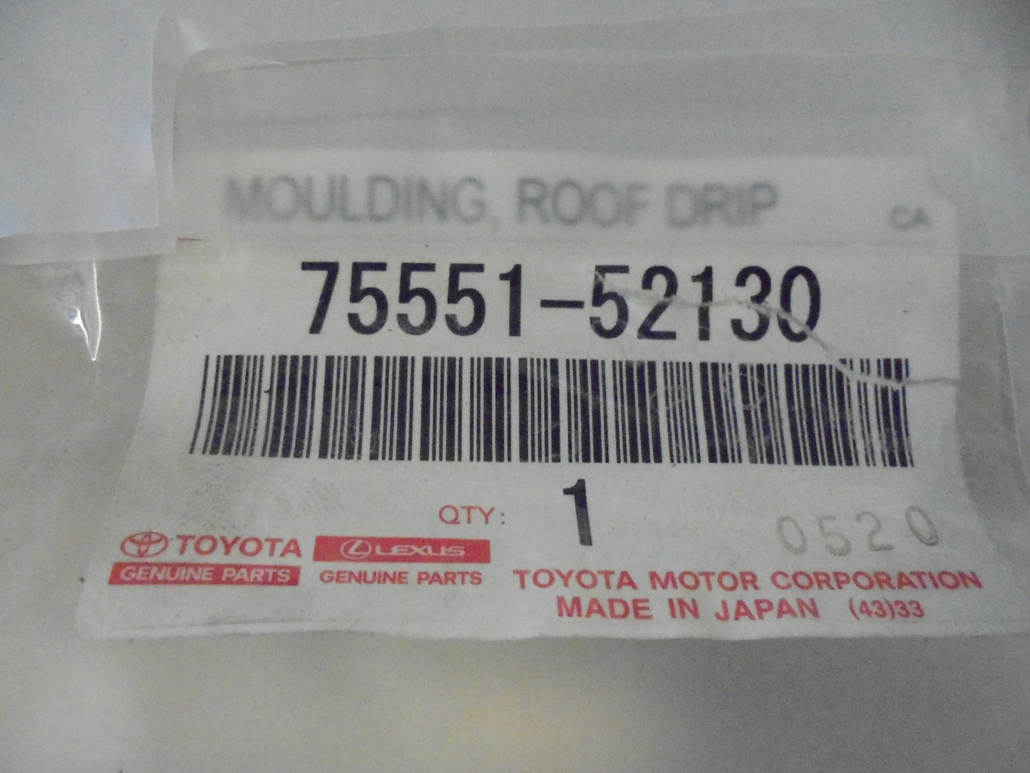 Toyota Yaris Genuine Molding Roof Drip Side Finish Left Or Right New Part