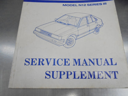 Nissan Pulsar N12 Series III Service Manual Supplement Used Book