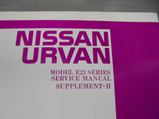 Nissan Urvan E23 Supplement II Genuine Used Book