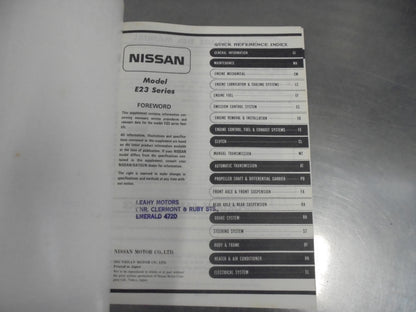 Nissan Urvan E23 Supplement II Genuine Used Book