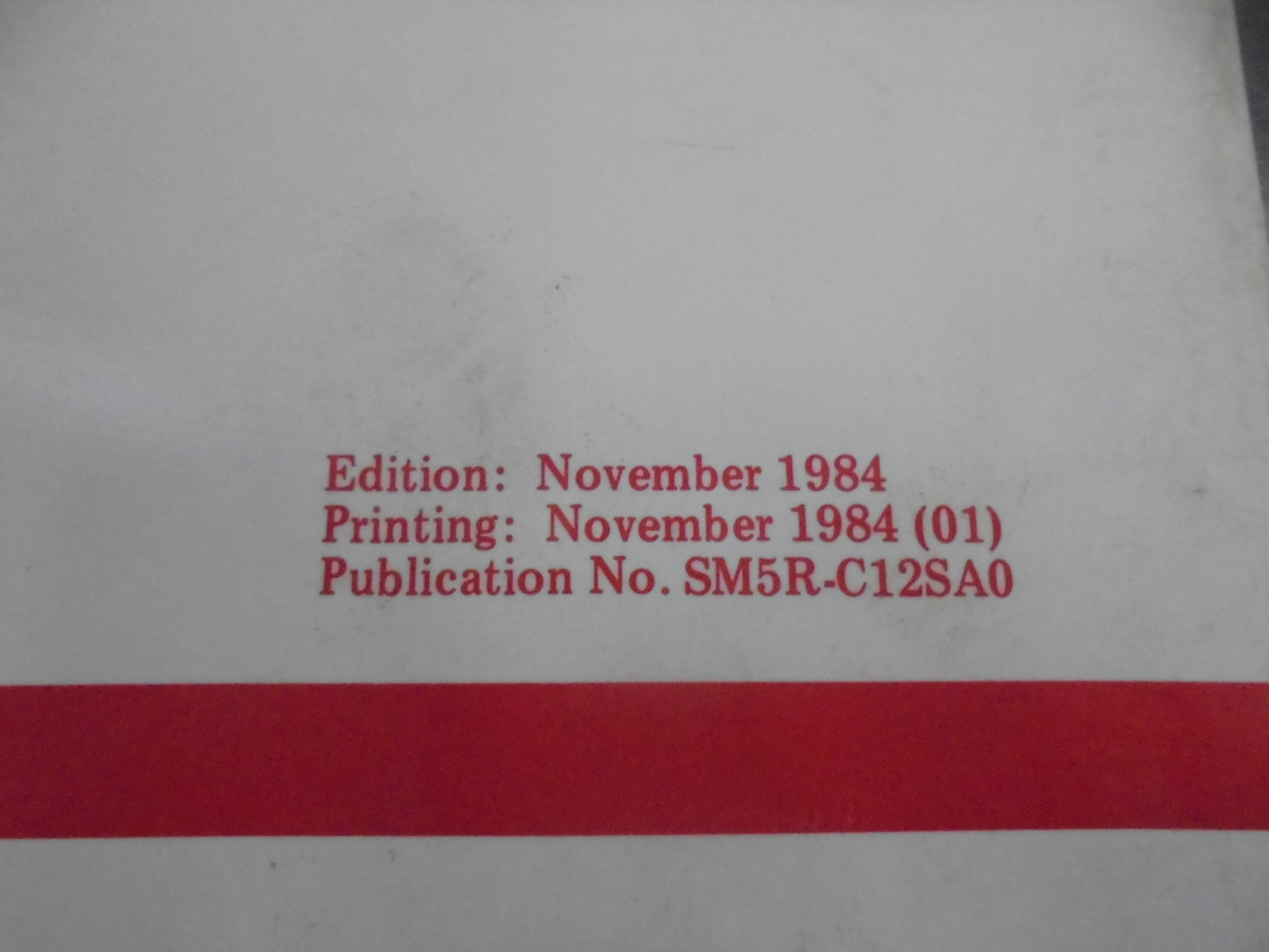 Nissan Vanette Genuine Service Manual Supplement No 1 Used Part