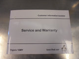 Mitsubishi Pajero Genuine Service And Warranty Booklet New Part