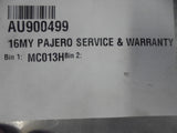 Mitsubishi Pajero Genuine Service And Warranty Booklet New Part