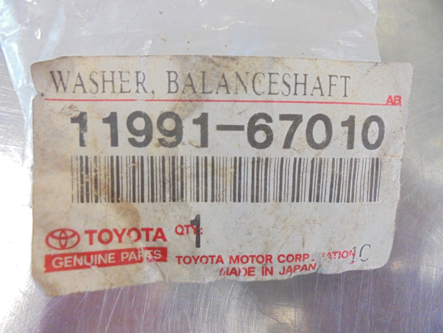 Toyota Prado 120 Series Genuine Washer Balance Shaft (Thrust Washer)New Part