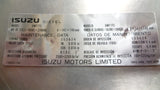 Isuzu CXZ Genuine Engine Maintenance Label New Part