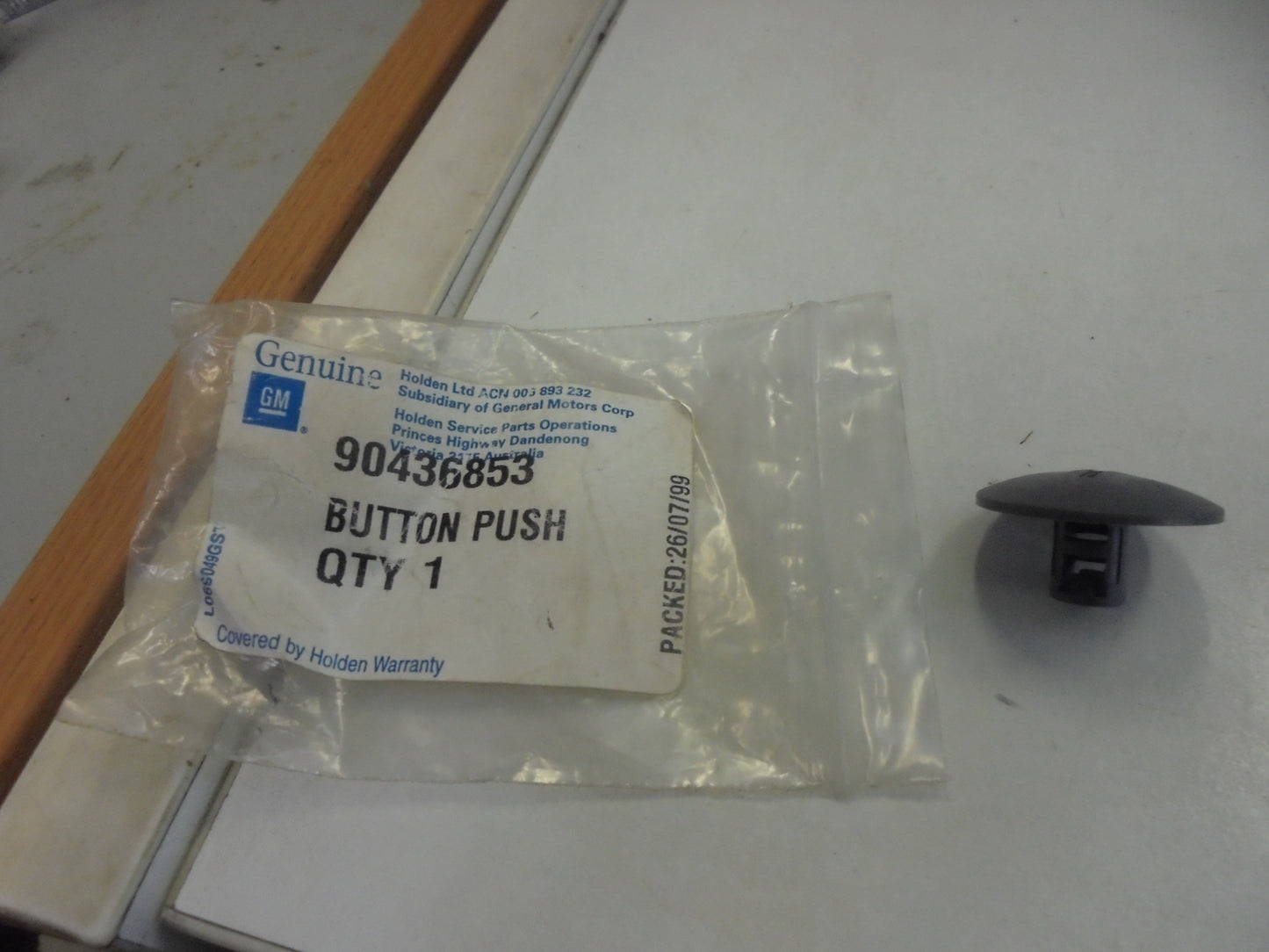 Holden Astra-B Genuine Button Push Scuttle Trim Grey New Part